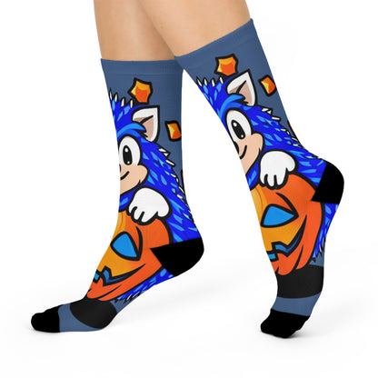 Hedgehog and pumpkin Cushioned Crew Socks