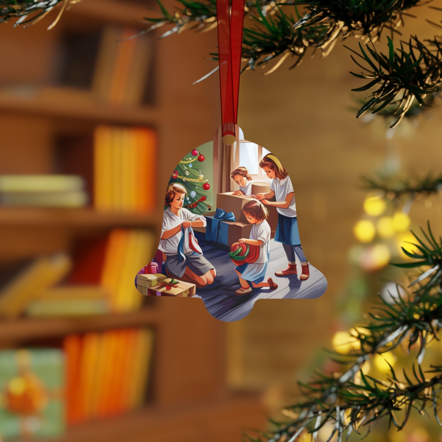 Christmas family bell tree decoration