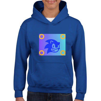 Classic Kids Pullover Hoodie- Hedgehog and diamond on back